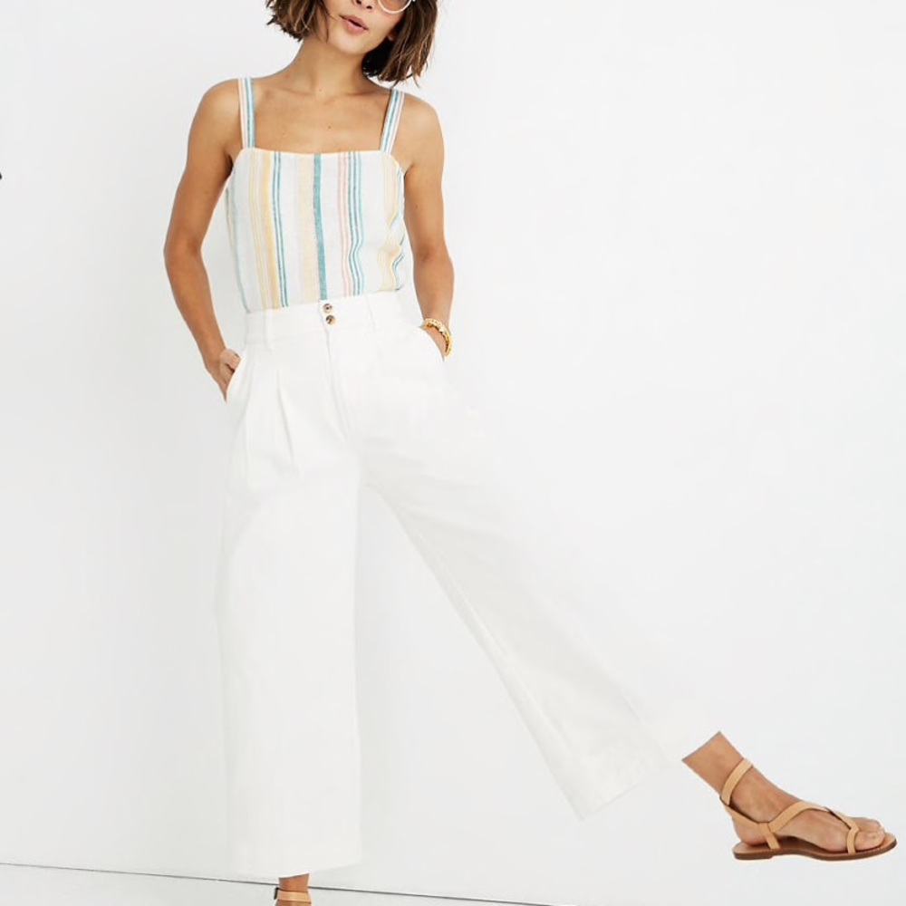 Madewell pleated wise leg pants